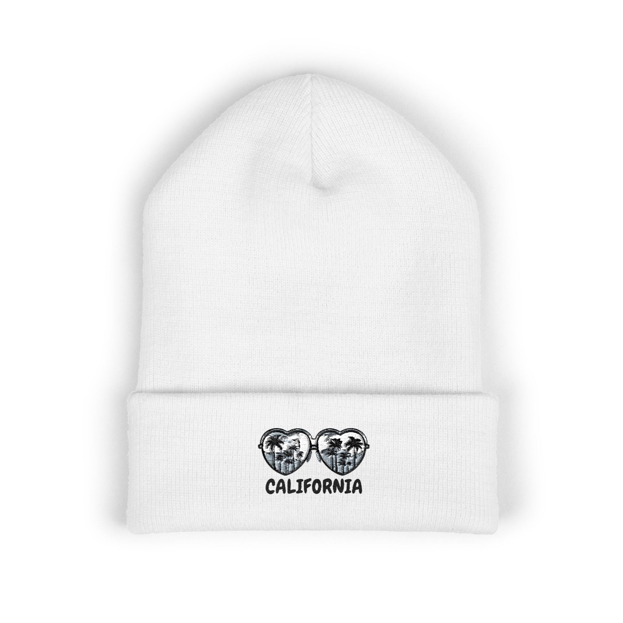 California Glasses Embroidered Cuffed Beanie