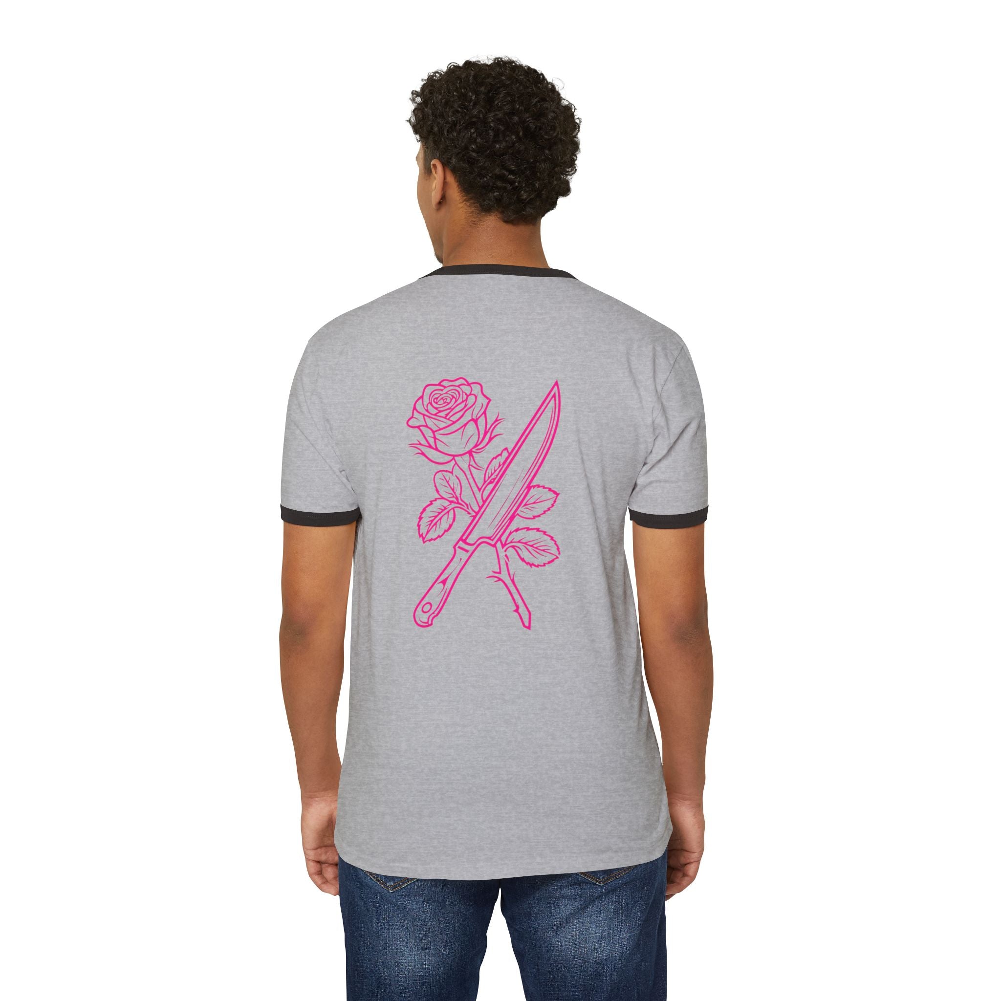 Rose & Knife Ringer Tee