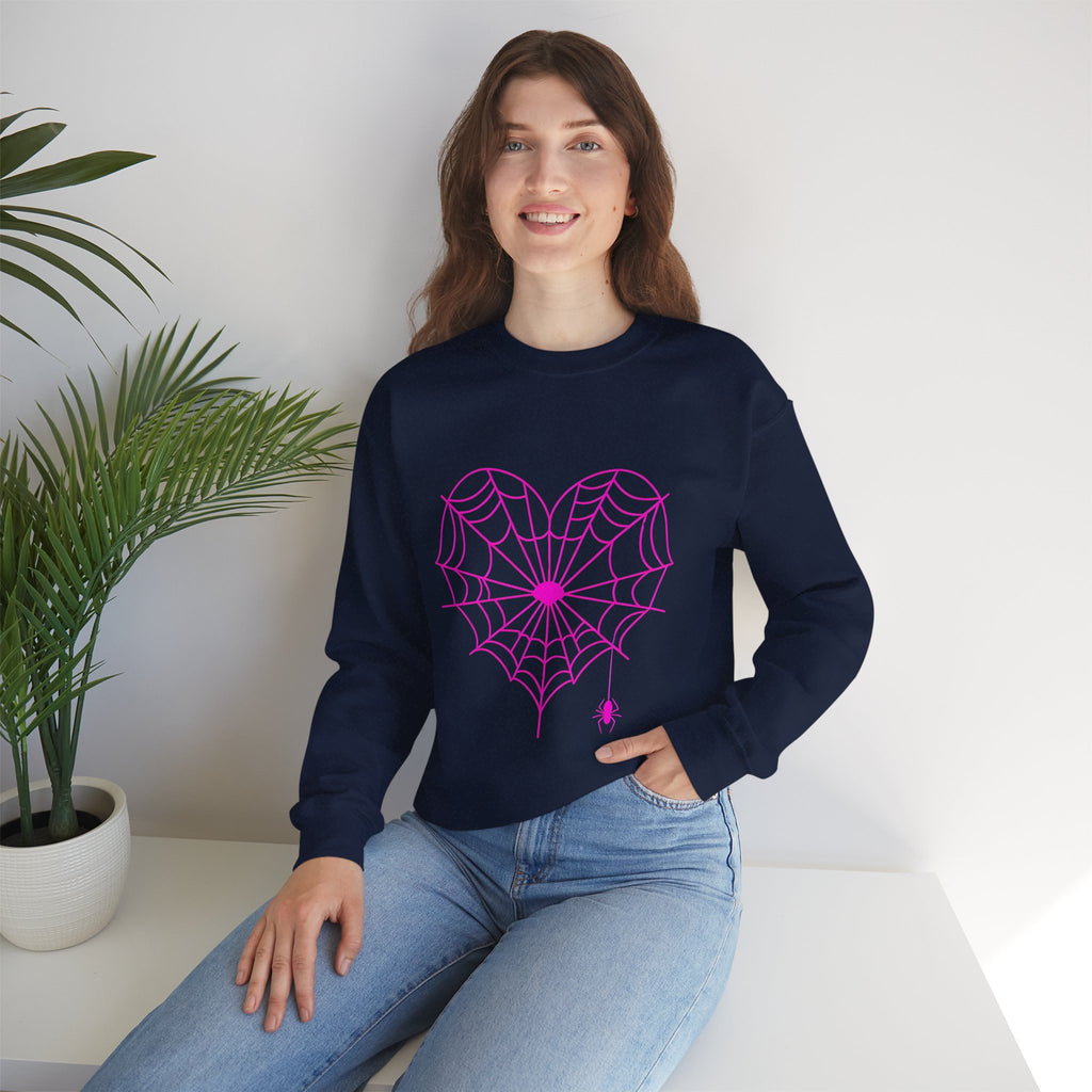 Spiderweb Heart Crewneck Sweatshirt