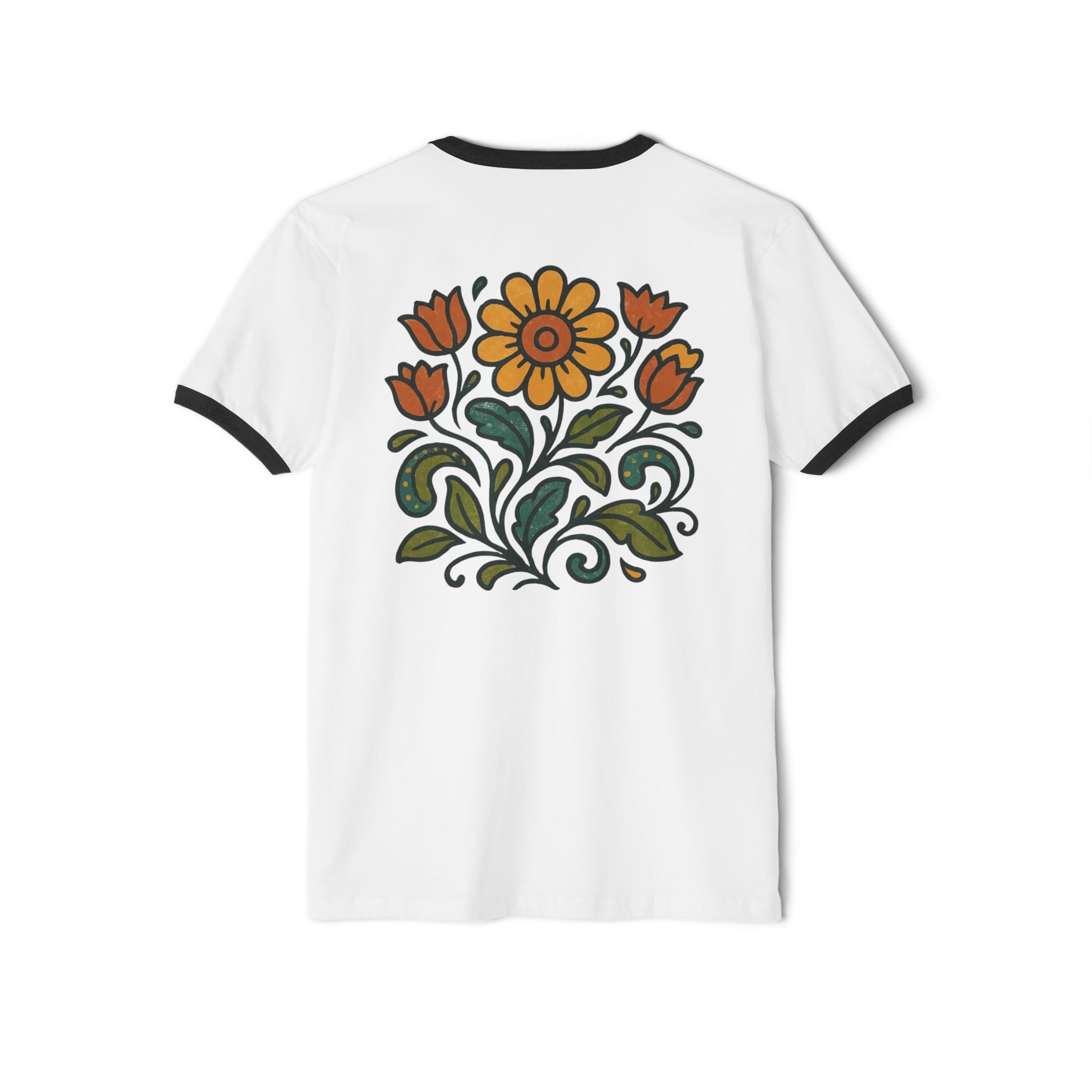 Retro Floral Ringer T-Shirt | Groovy