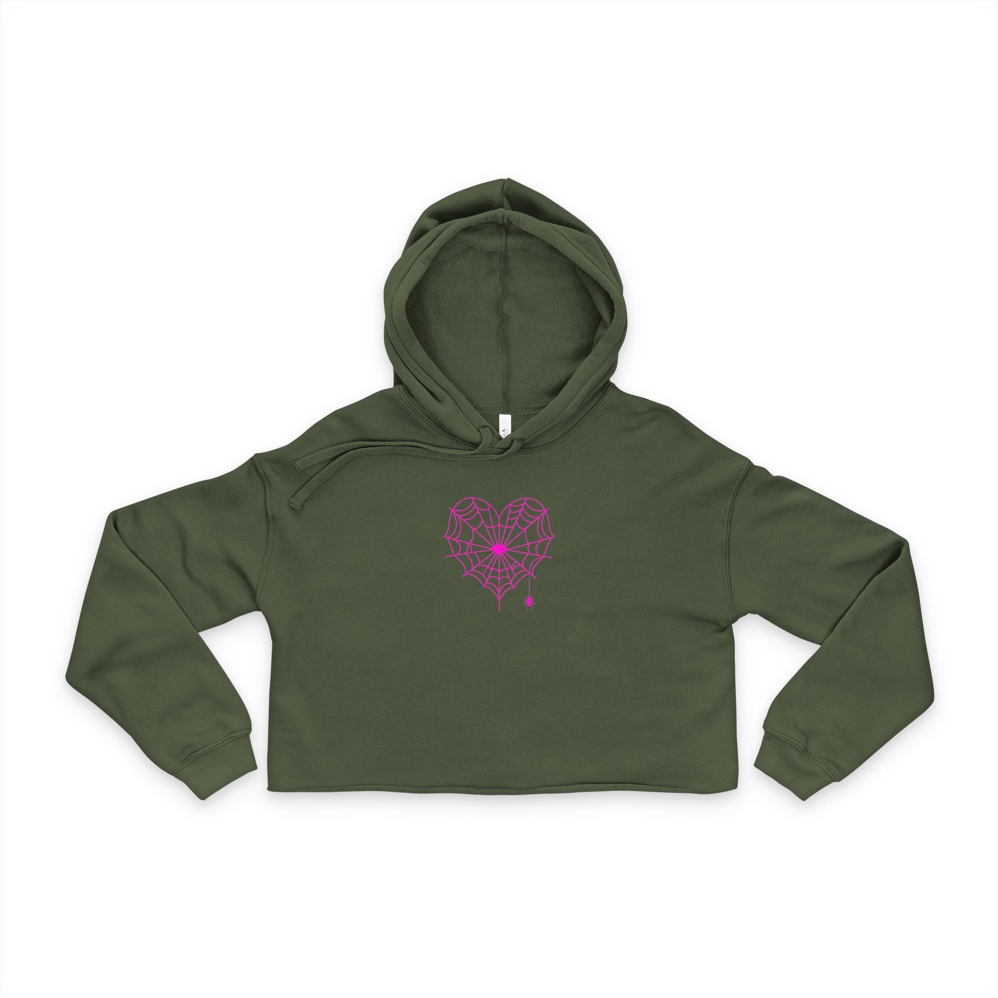 Spiderweb Heart Cropped Hoodie