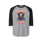 "Happy Deathday" Clown 3/4th Sleeve Raglan Shirt