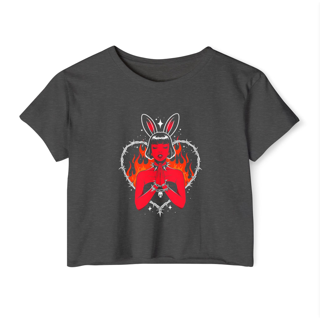 Edgy Bunny Heart Cropped Tee