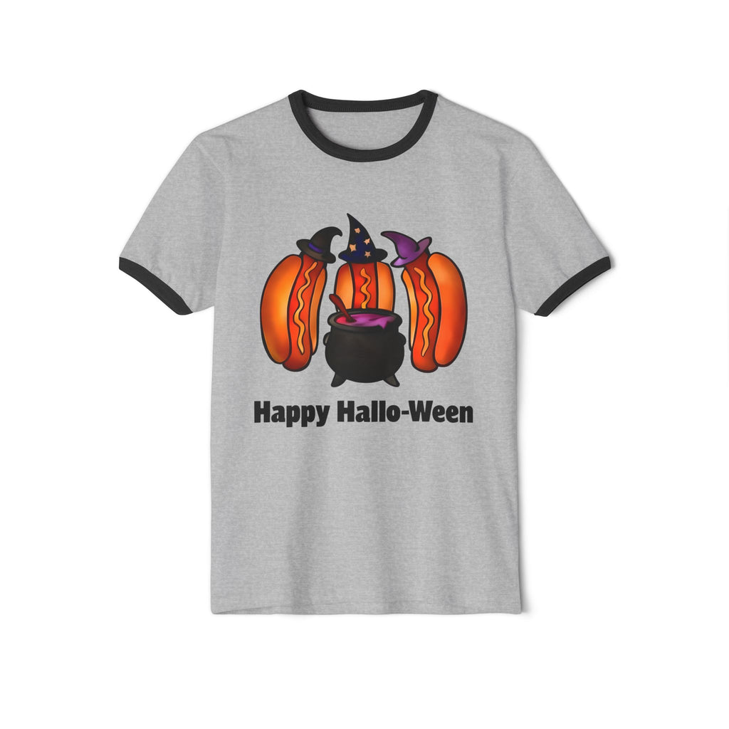 "Happy Hallo-Ween" Hotdog Witches Ringer Tee