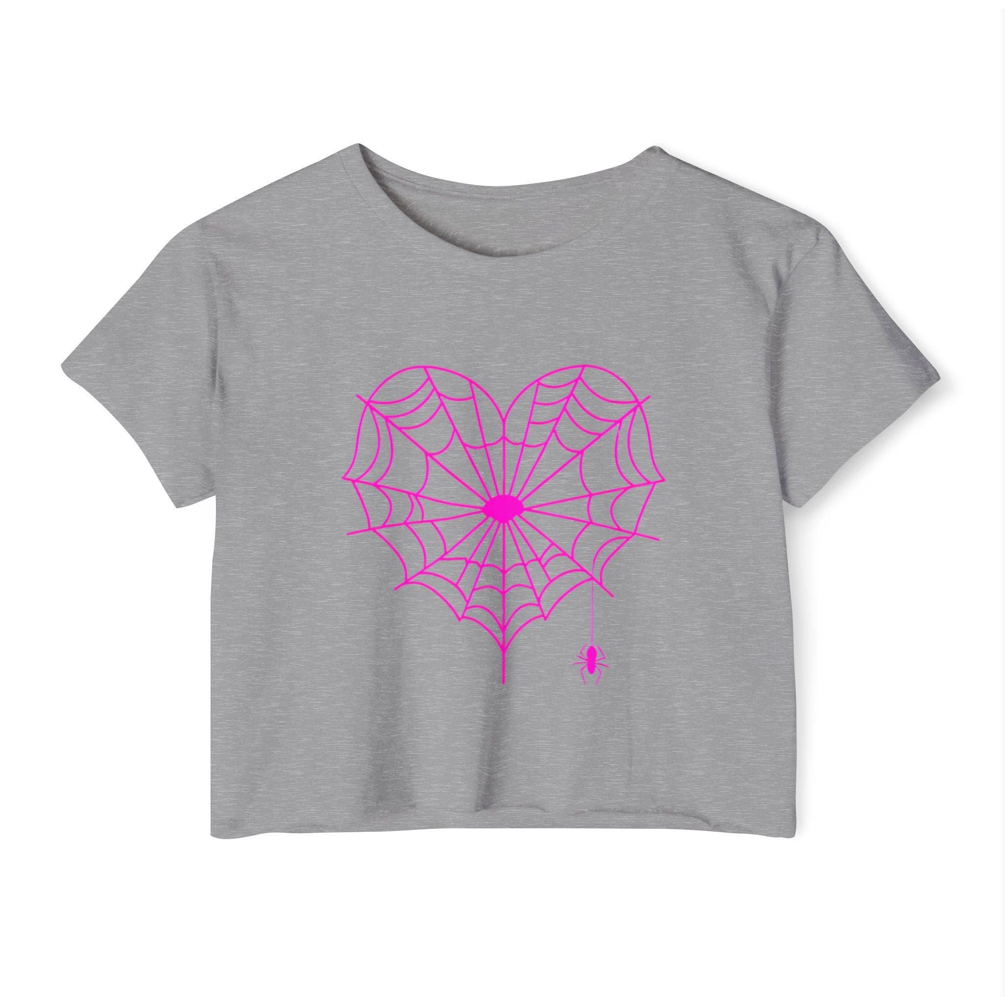 Spiderweb Heart Cropped Tee