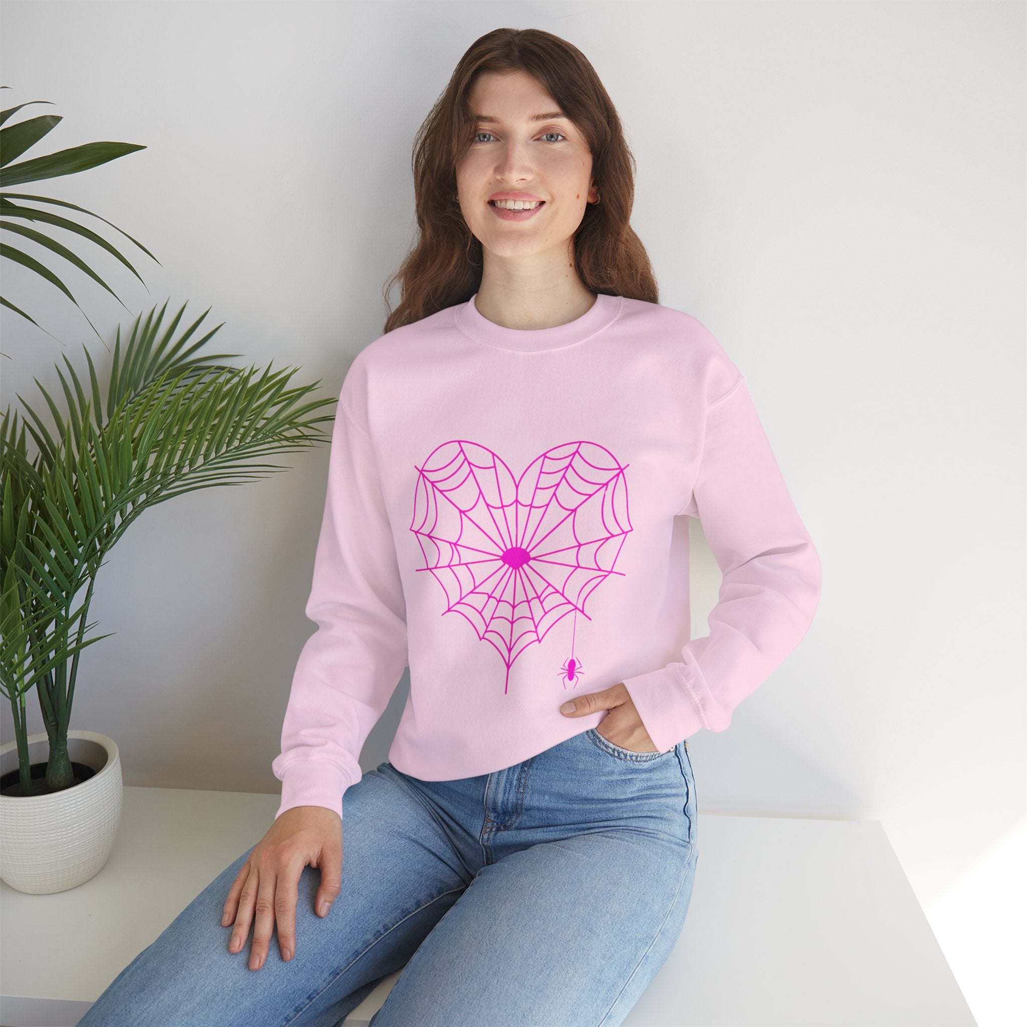 Spiderweb Heart Crewneck Sweatshirt
