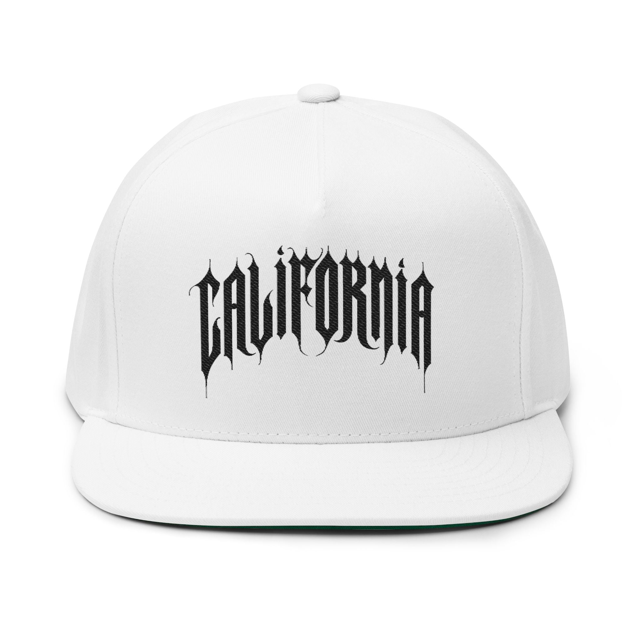 California Embroidered Flat Bill Cap