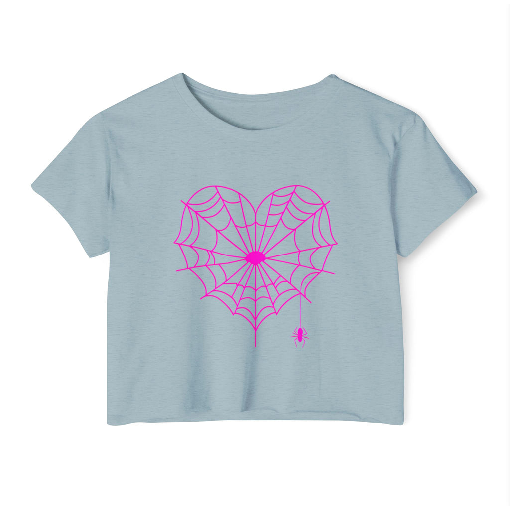 Spiderweb Heart Cropped Tee
