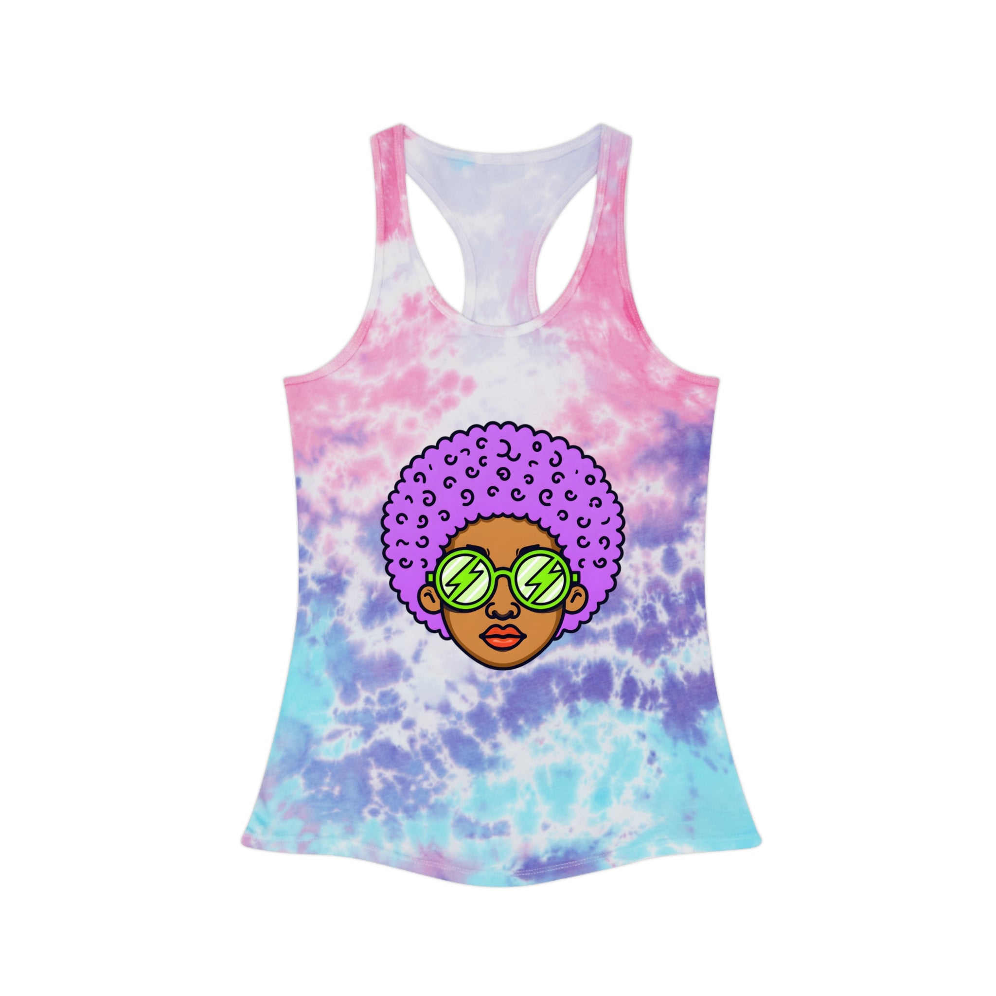 Afro Tie-Dye Racerback Tank