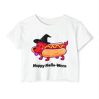 "Happy Hallo-Ween" Hotdog Costume Cropped Tee
