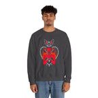 Edgy Bunny Heart Crewneck Sweatshirt