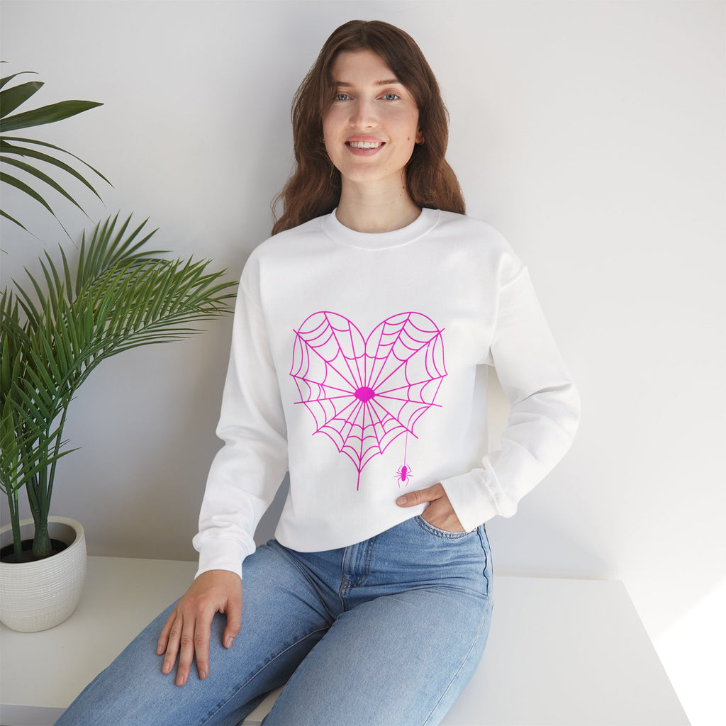 Spiderweb Heart Crewneck Sweatshirt