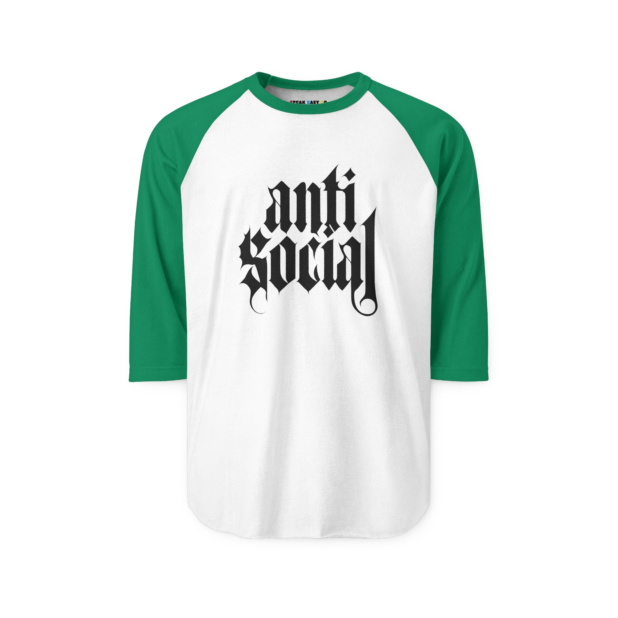 Anti-Social Three-Quarter Sleeve Raglan Shirt
