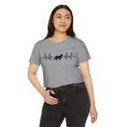 Black Cat Heartbeat Cropped Tee