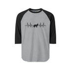 Black Cat Heartbeat 3/4th Sleeve Raglan Shirt