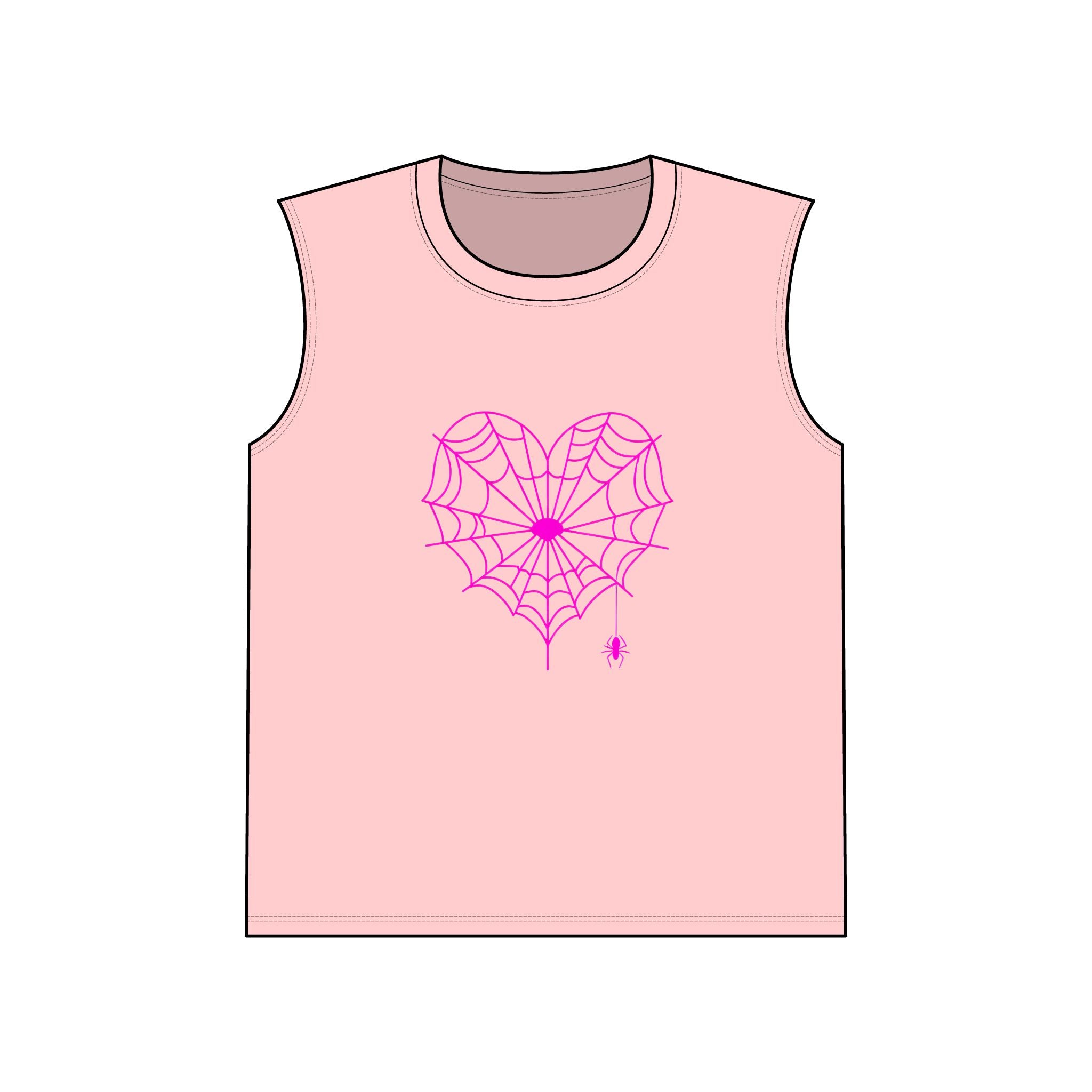 Spiderweb Heart Muscle Tank