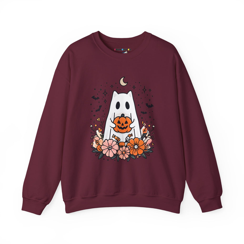 Cute Ghost Pumpkin Crewneck Sweatshirt