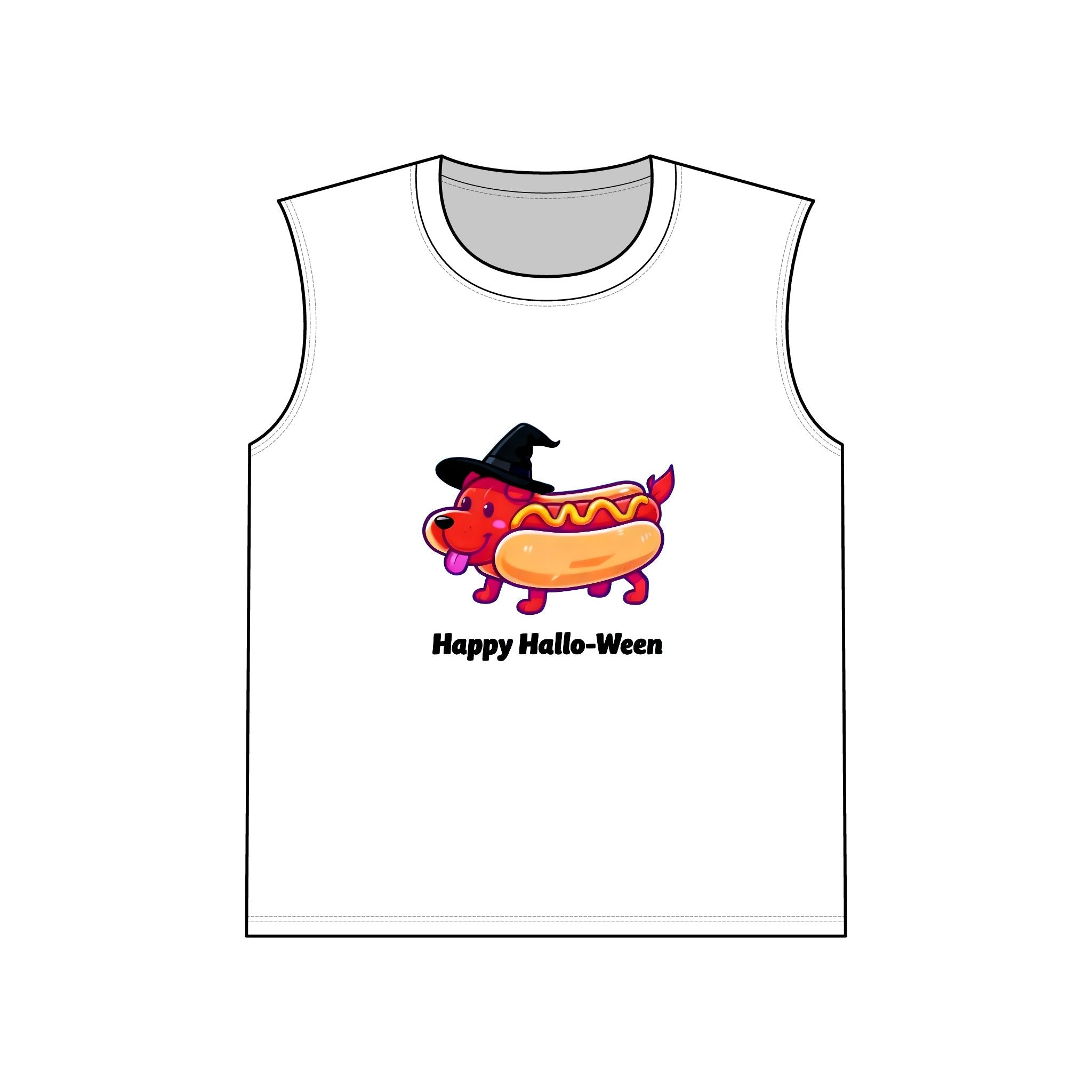 "Happy Hallo-Ween" Hotdog Costume Muscle Tank
