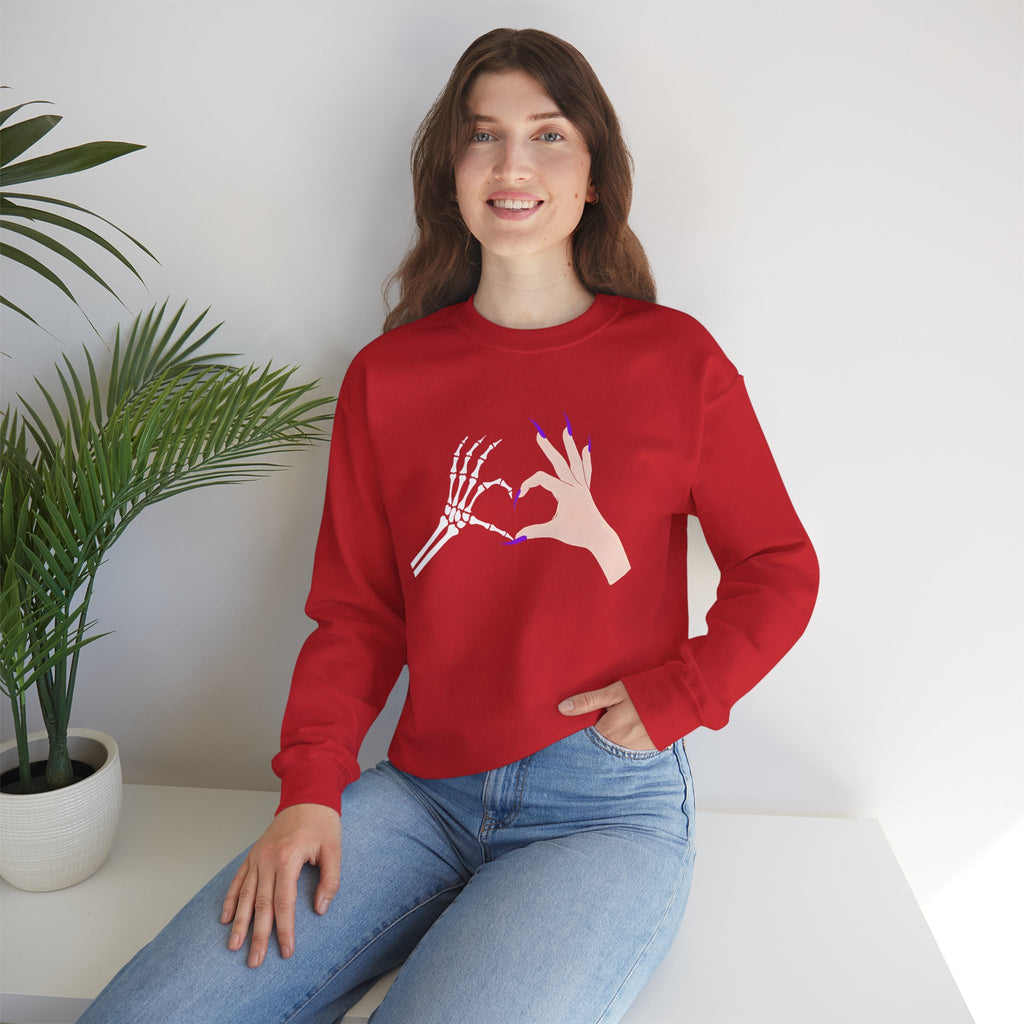 Skeleton Hand Heart Crewneck Sweatshirt