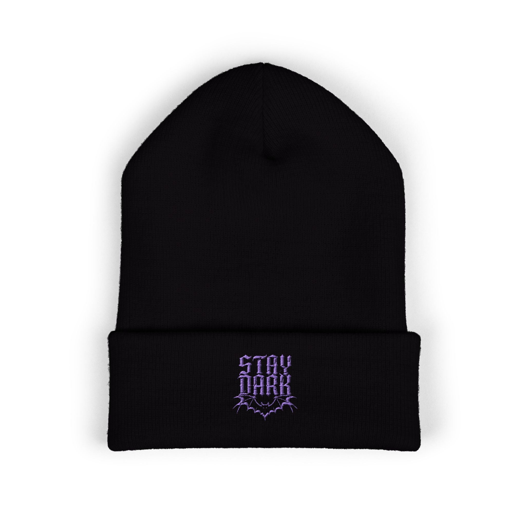 "Stay Dark" Embroidered Cuffed Beanie