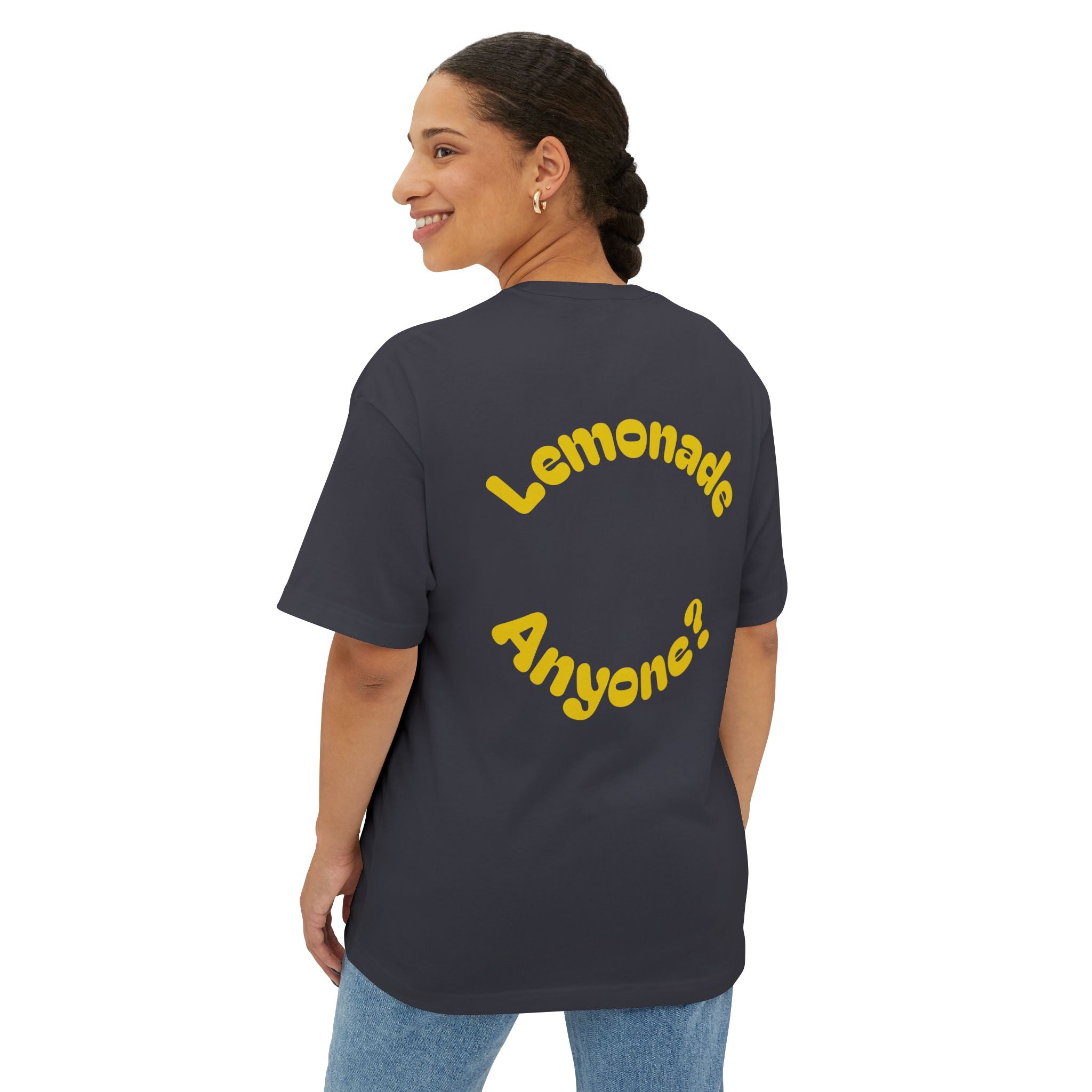 Humorous Oversized Tee - Squeeze Me, Lemonade Anyone?