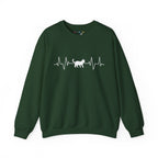 White Cat Heartbeat Crewneck Sweatshirt