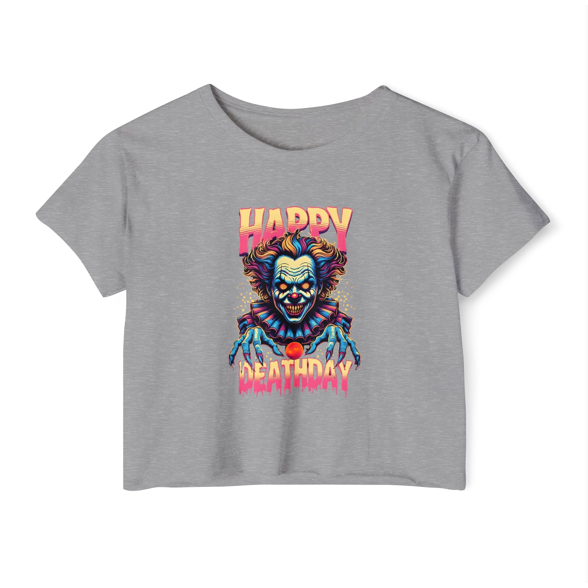 "Happy Deathday" Clown Cropped Tee