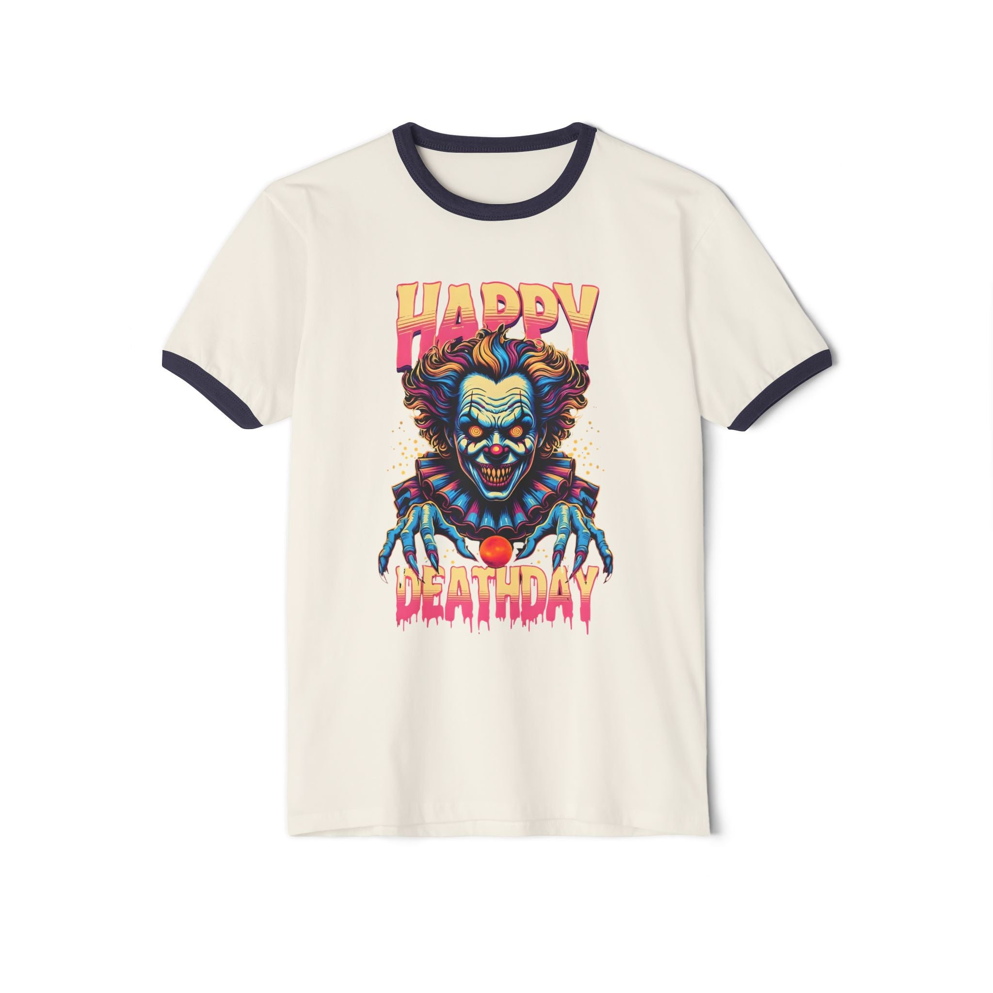 "Happy Deathday" Clown Ringer Tee