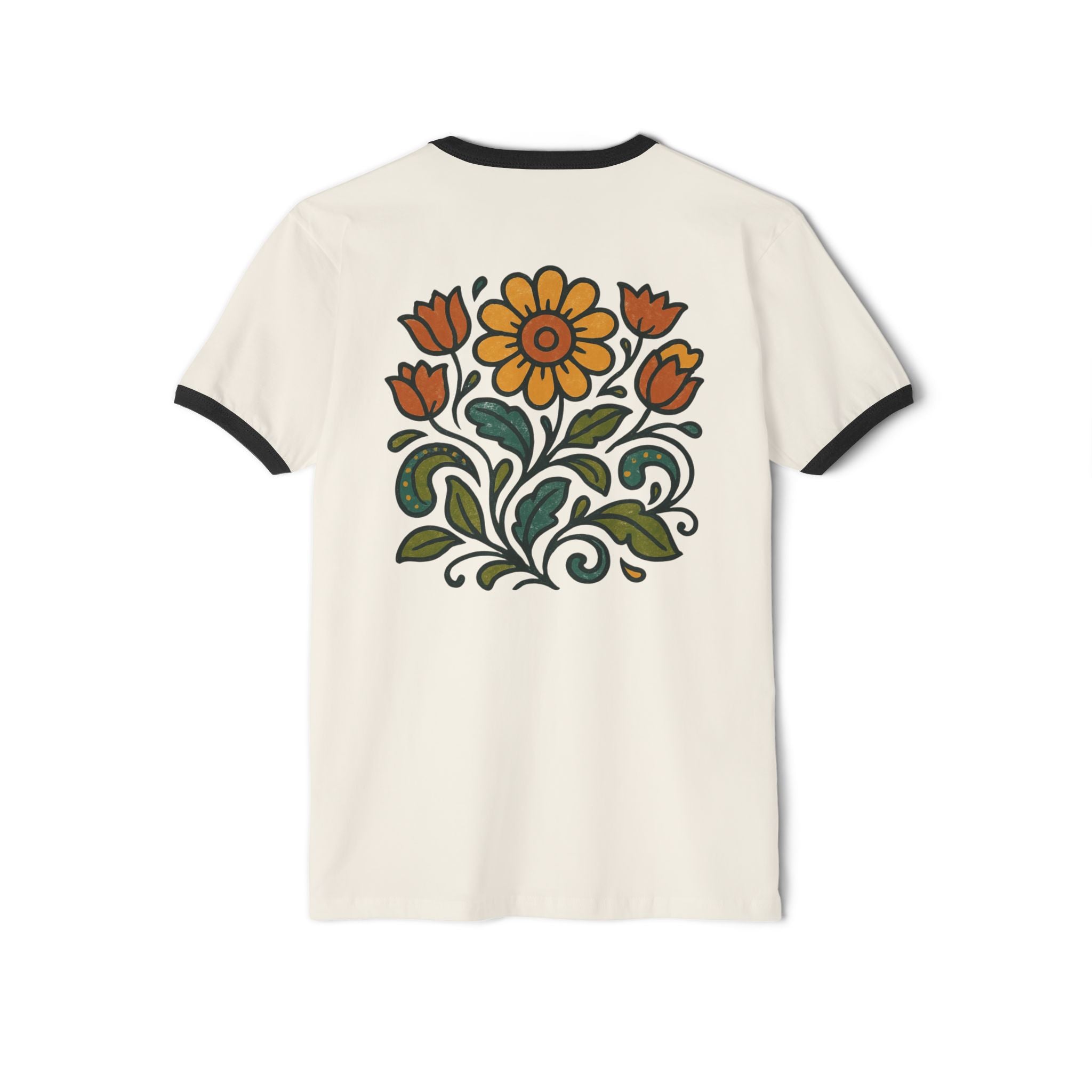 Retro Floral Ringer T-Shirt | Groovy