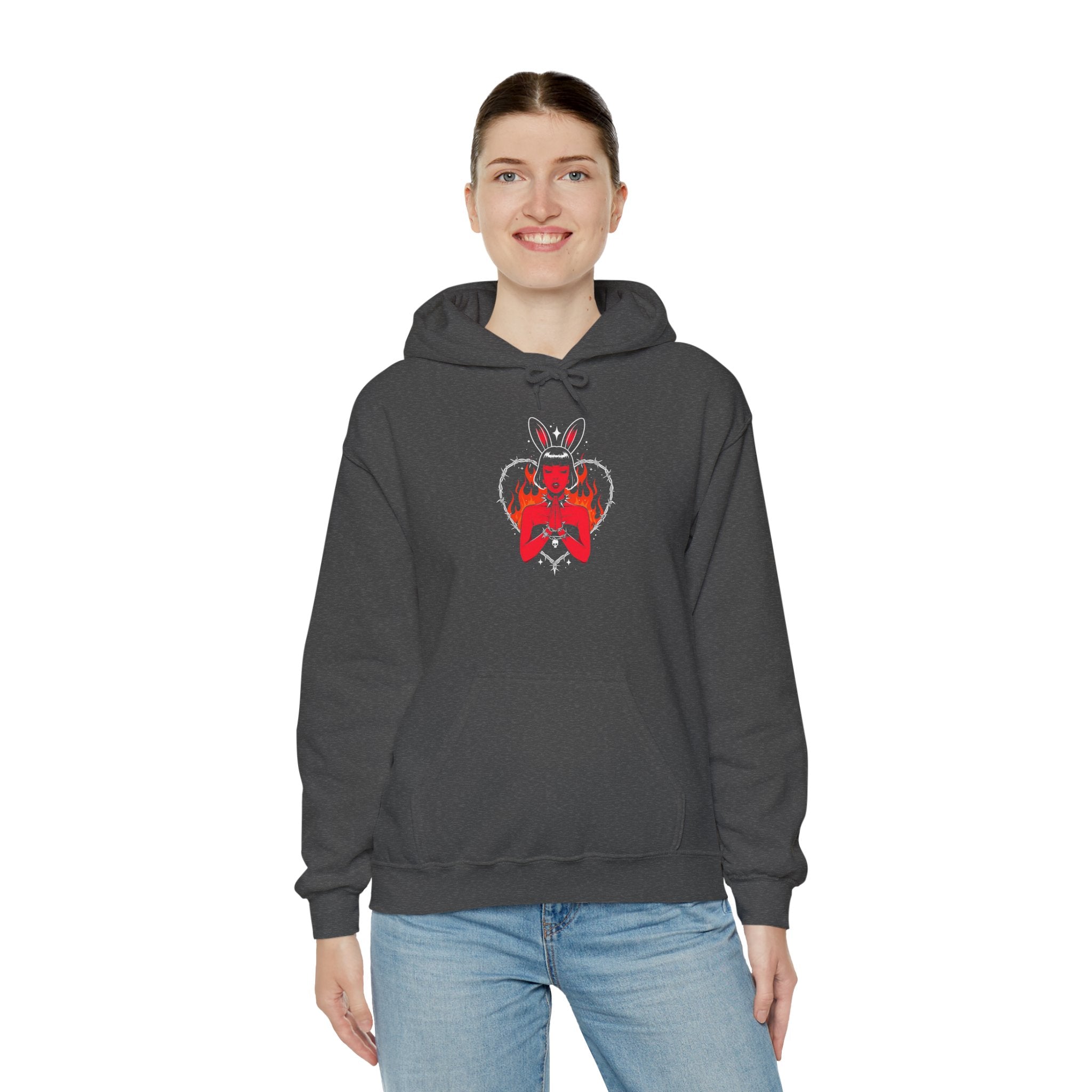 Edgy Bunny Heart Hoodie