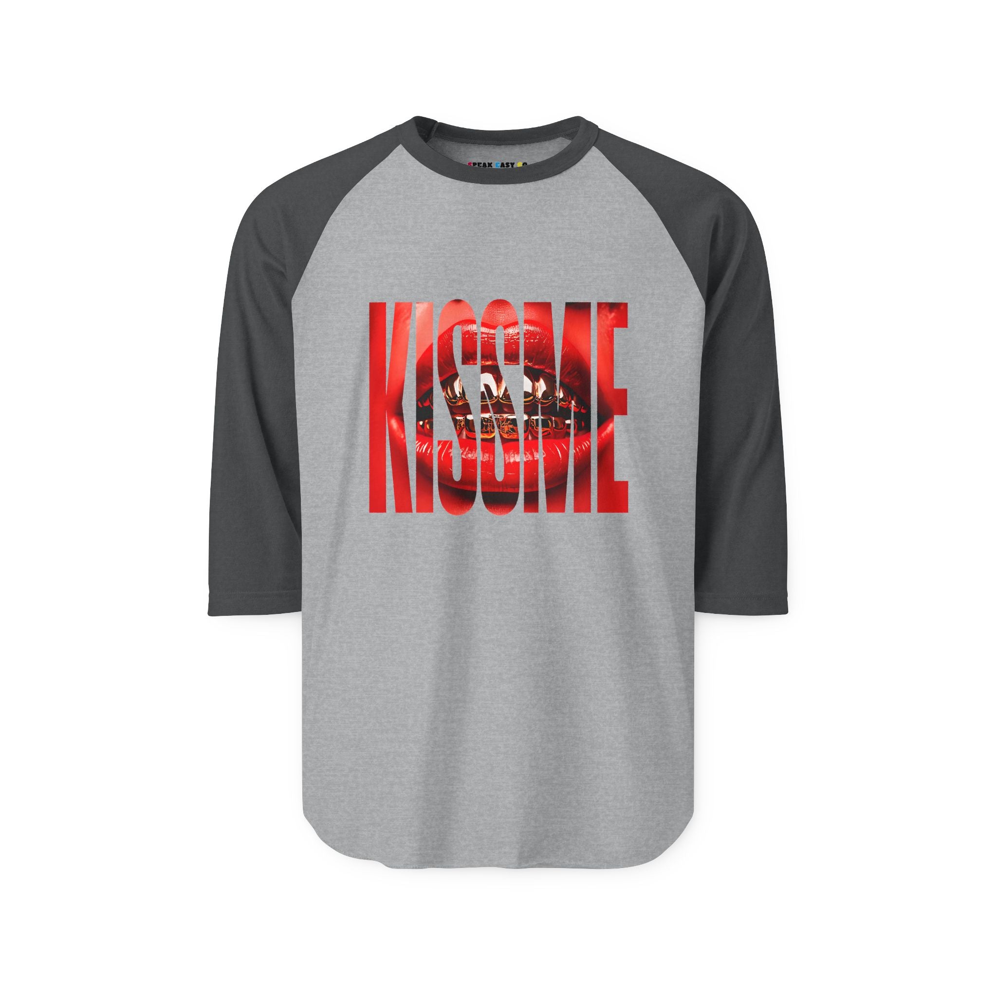 "Kiss Me" 3/4th Sleeve Raglan Shirt
