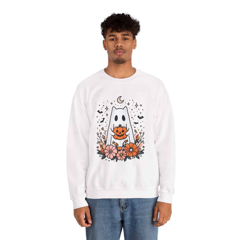 Cute Ghost Pumpkin Crewneck Sweatshirt