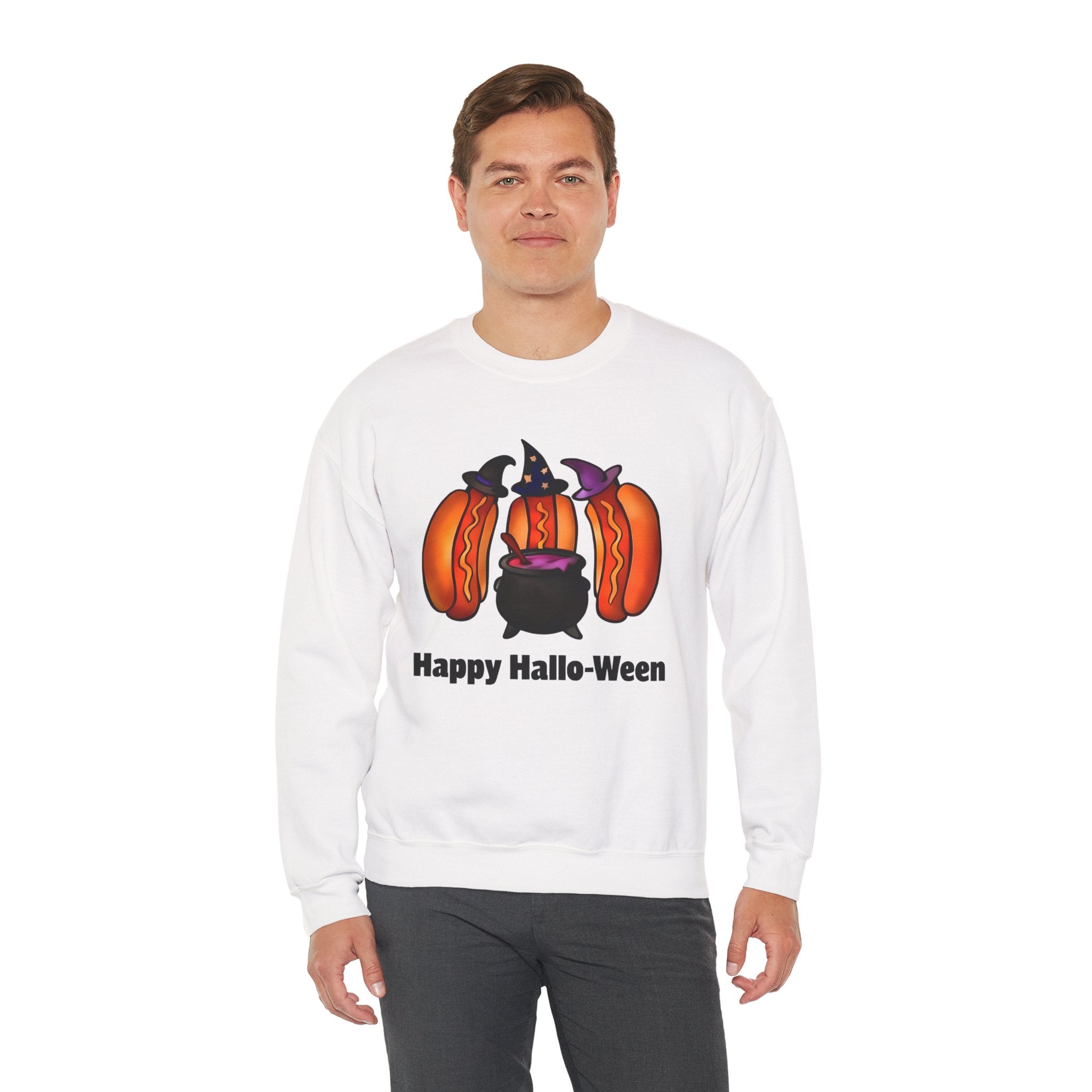 "Happy Hallo-Ween" Hotdog Witches Crewneck Sweatshirt