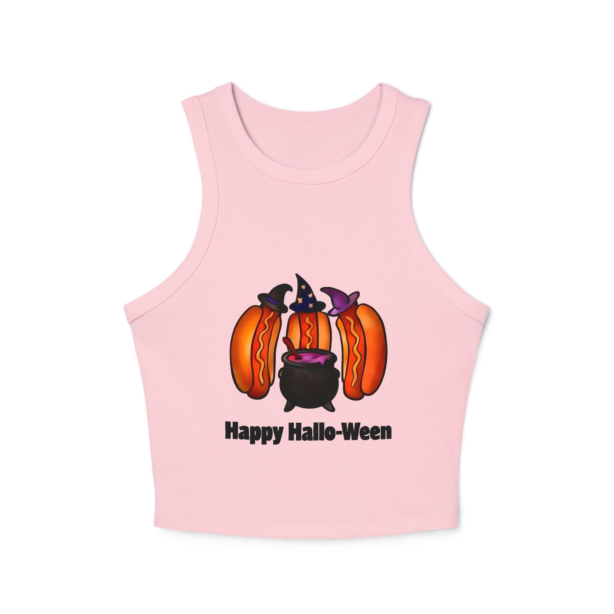 "Happy Hallo-Ween" Hotdog Witches Cropped Tank Top