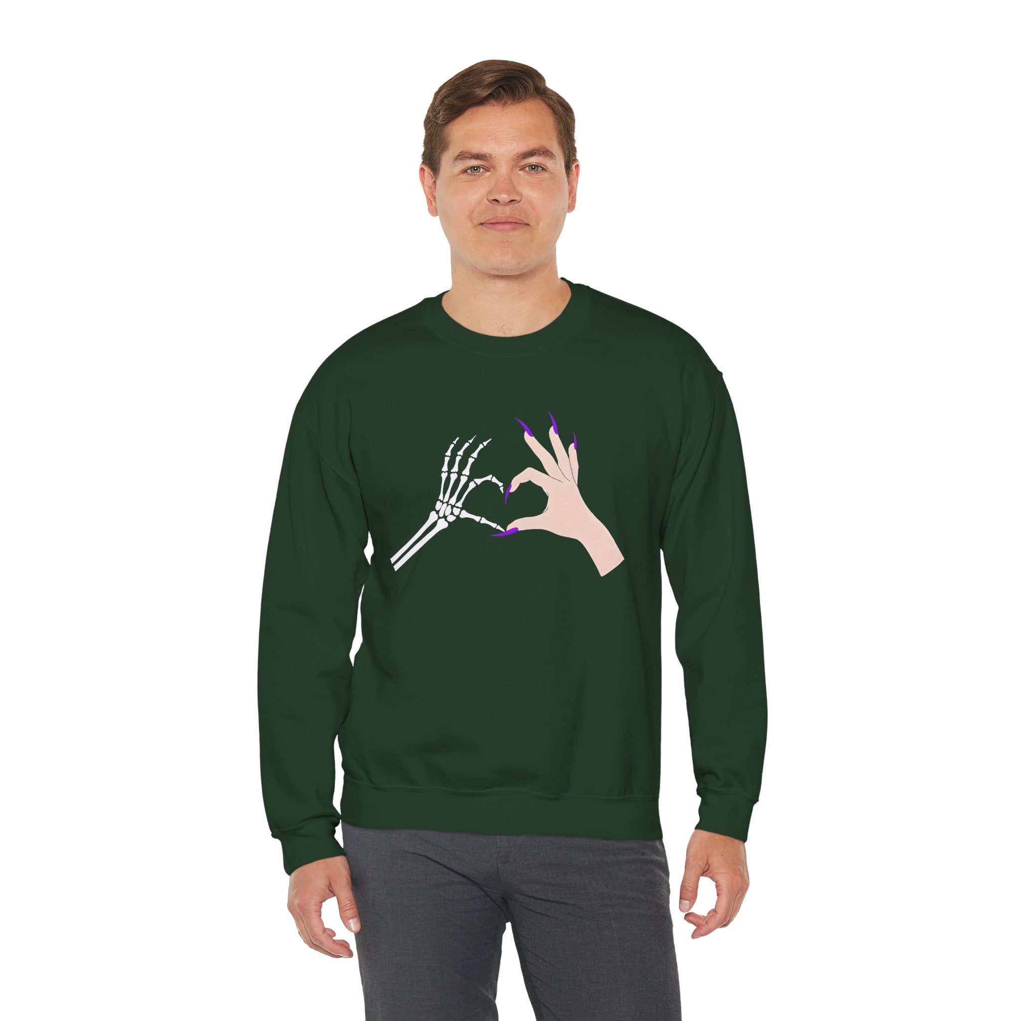Skeleton Hand Heart Crewneck Sweatshirt