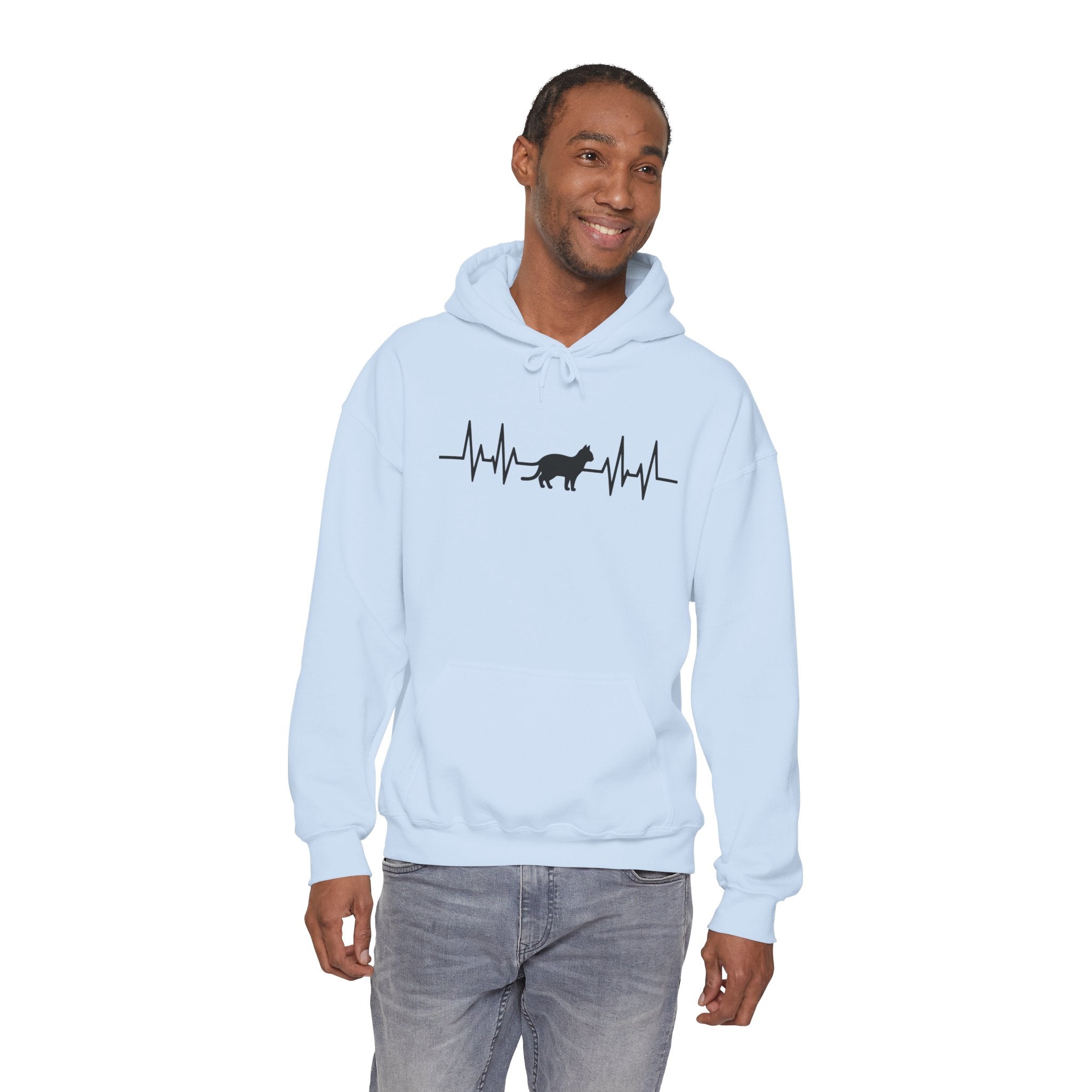 Black Cat Heartbeat Hoodie