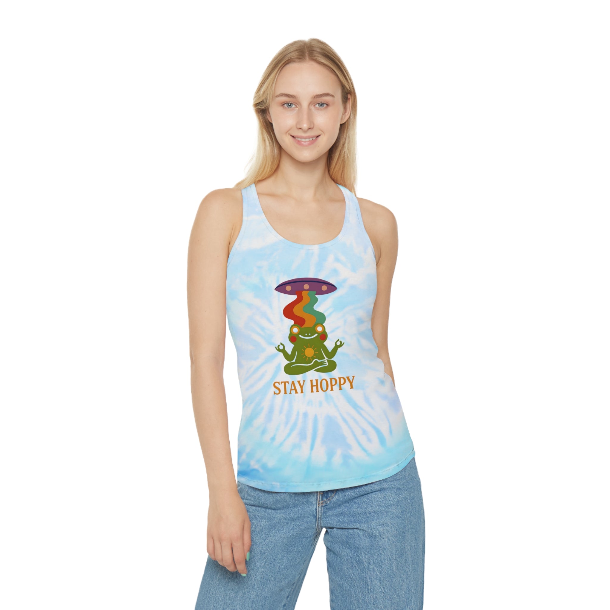 Colorful Tie Dye Racerback Tank Top - Stay Hoppy