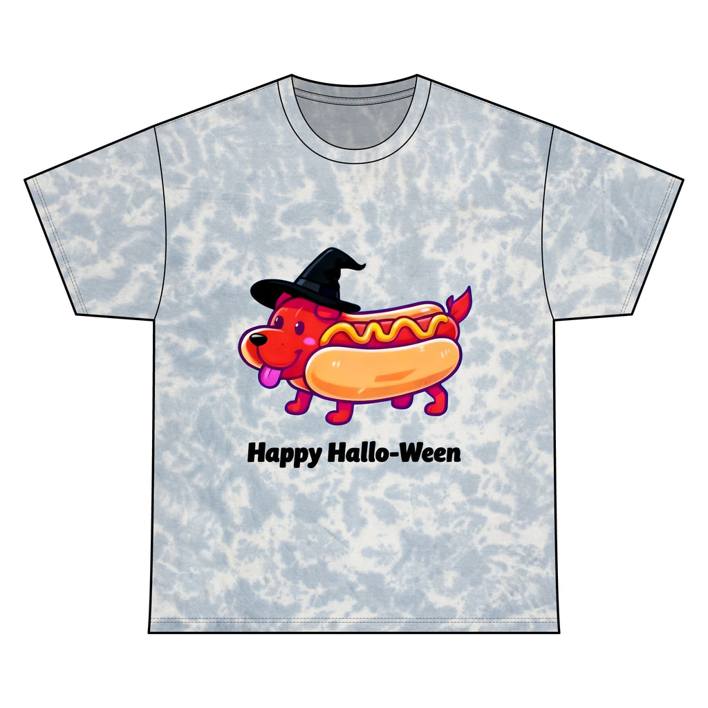 "Happy Hallo-Ween" Hotdog Costume Tie-Dye Tee
