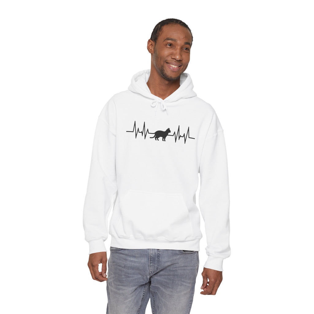 Black Cat Heartbeat Hoodie