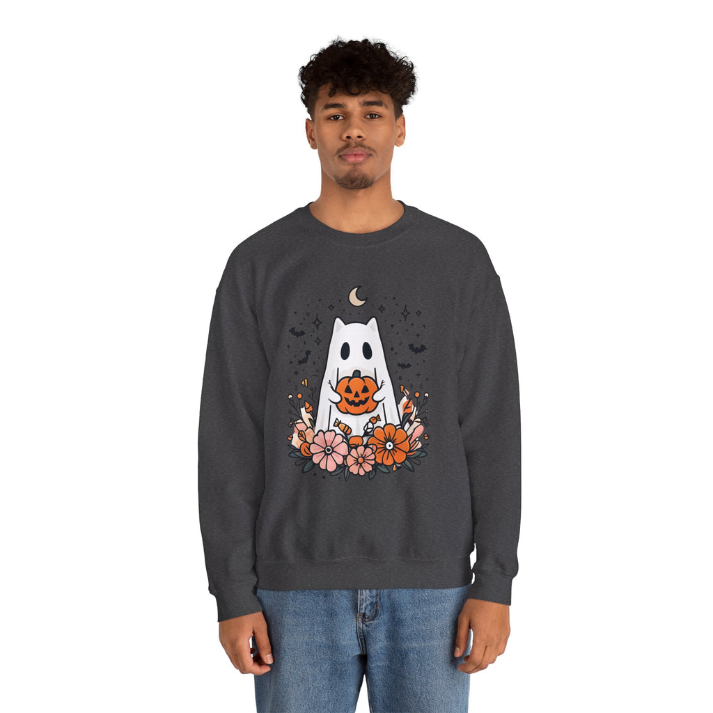 Cute Ghost Pumpkin Crewneck Sweatshirt