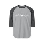 White Cat Heartbeat 3/4th Sleeve Raglan Shirt