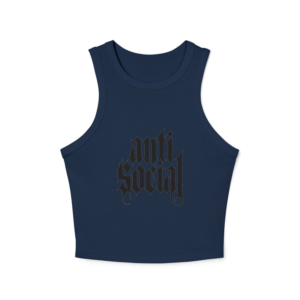 Anti-Social Micro Rib Racer Tank Top