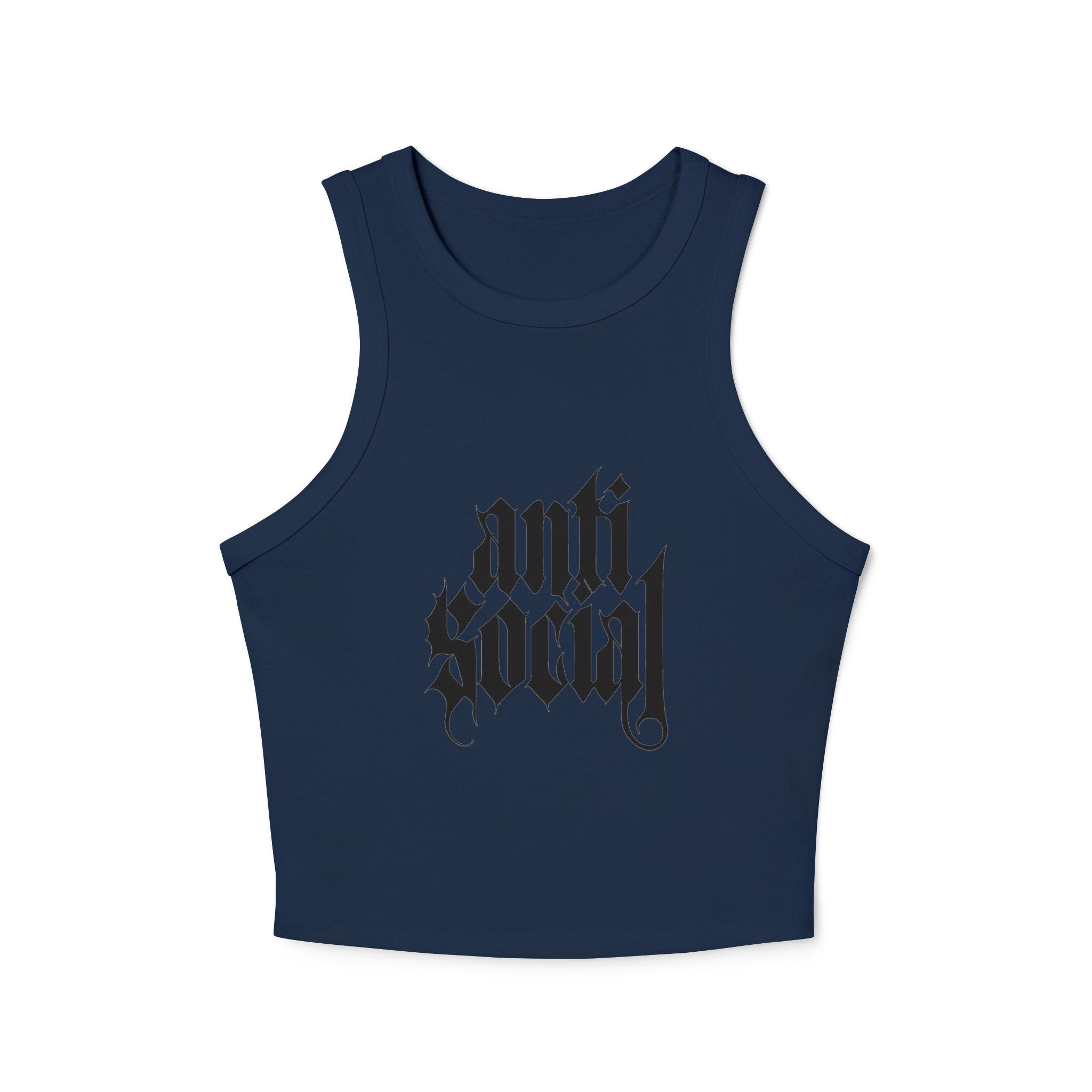 Anti-Social Micro Rib Racer Tank Top