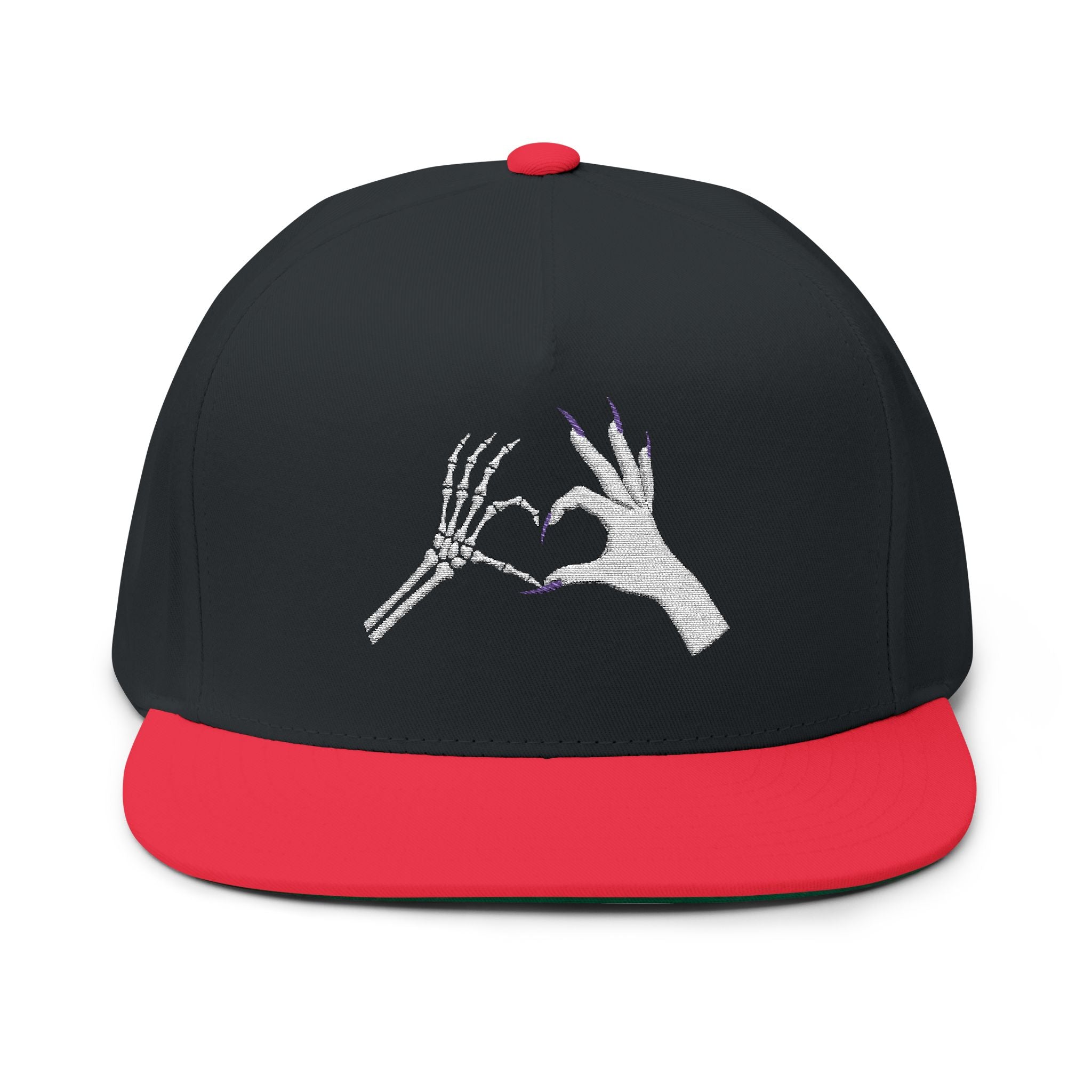 Skeleton Hand Heart Empowerment Flat Bill Cap