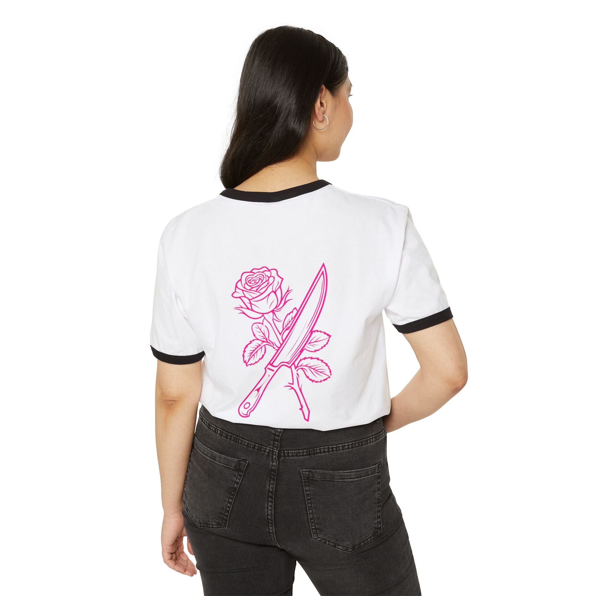 Rose & Knife Ringer Tee