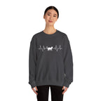 White Cat Heartbeat Crewneck Sweatshirt