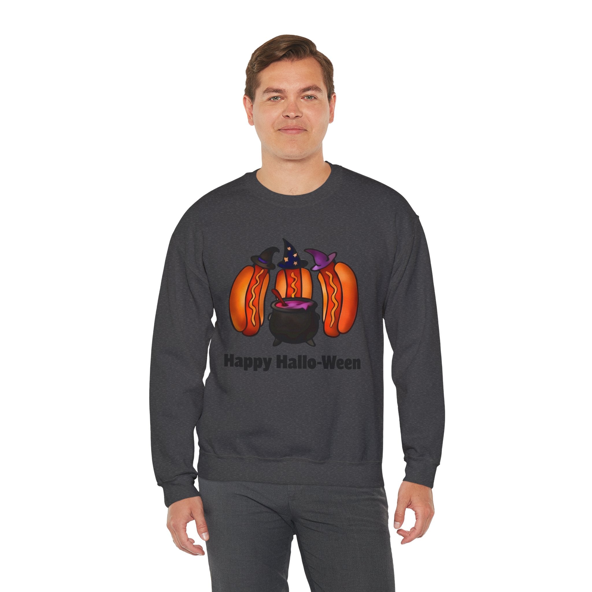 "Happy Hallo-Ween" Hotdog Witches Crewneck Sweatshirt