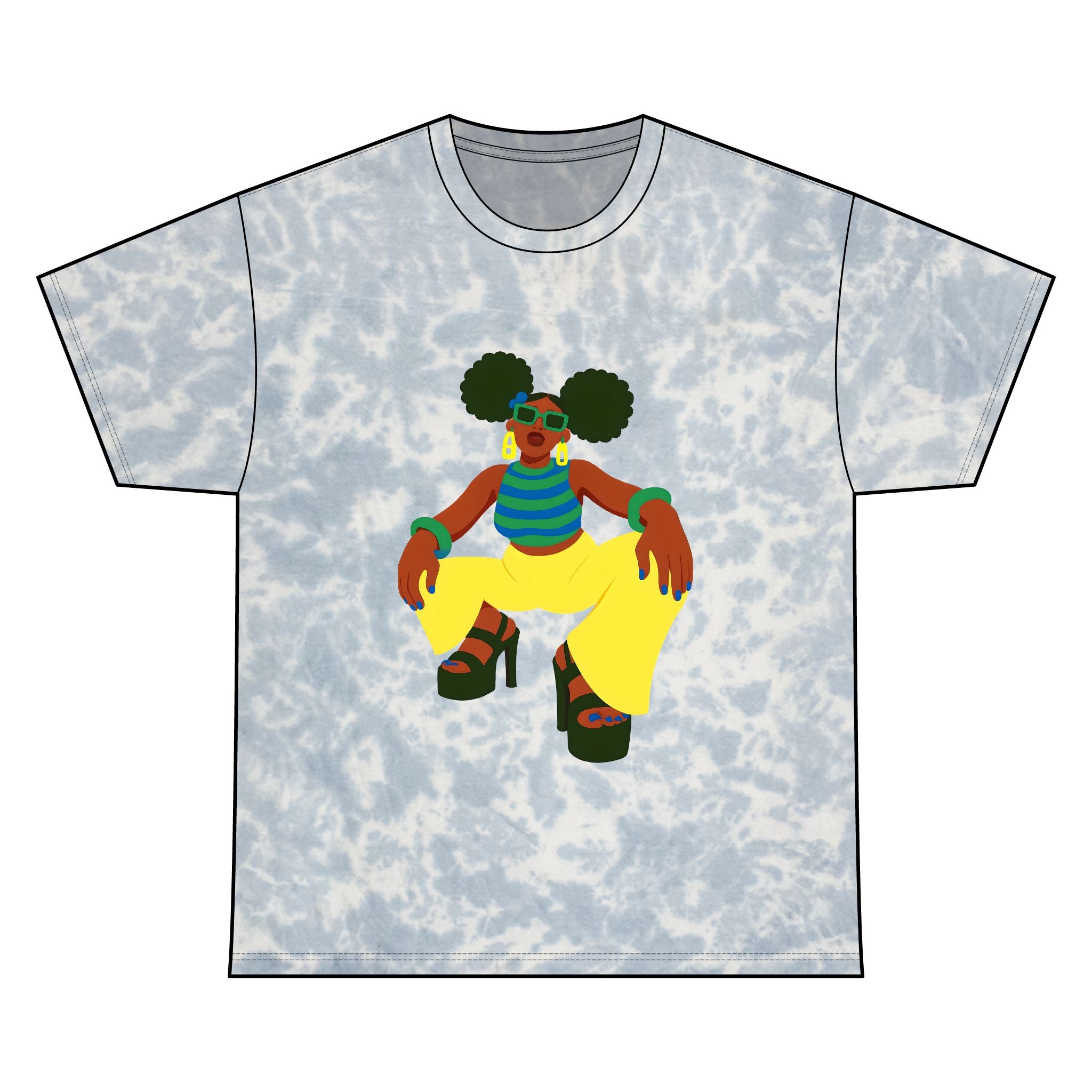 Afro Puff Tie Dye Tee