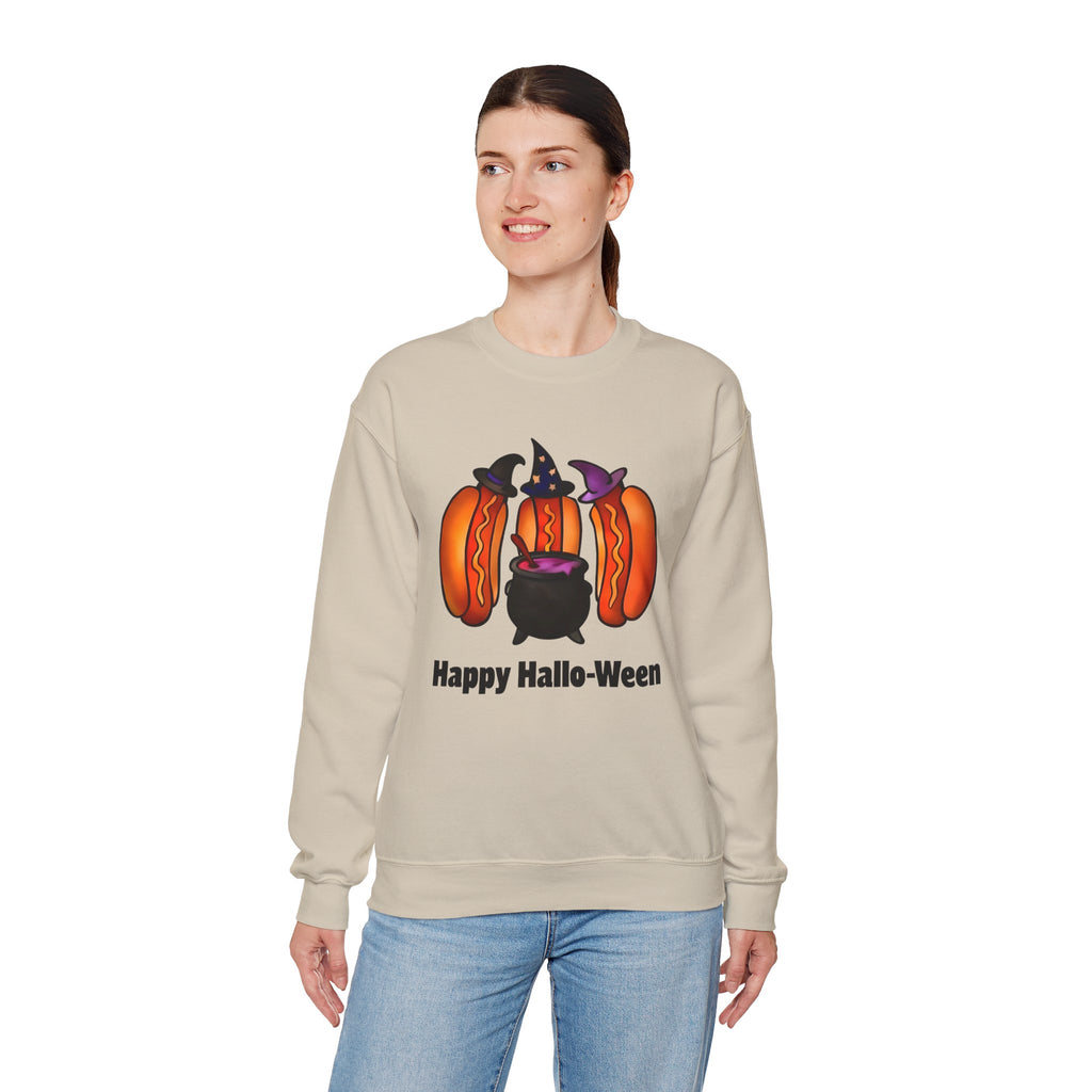 "Happy Hallo-Ween" Hotdog Witches Crewneck Sweatshirt