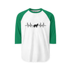Black Cat Heartbeat 3/4th Sleeve Raglan Shirt